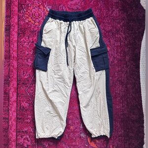 Stylish Cream and Navy Cargo Pants